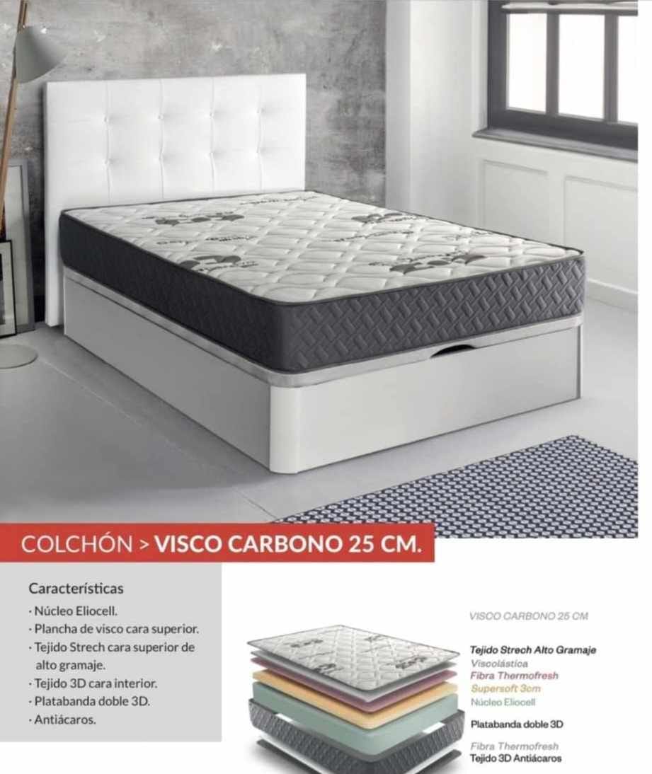 Pack colchón visco carbono y canapé